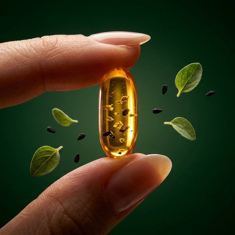 Phytoseed Labs oregano oil softgel with blackseed oil
